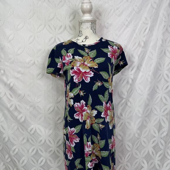 Polo Ralph Lauren Navy Blue Floral Shift Dress Size M - Picture 5 of 5